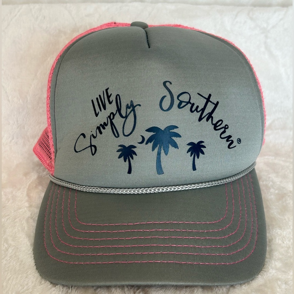 Women’s Pink and Gray Simply Southern Mesh Adjustable Trucker Hat